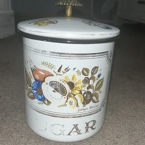 VNTG Georges Briard Enamelware Sugar Tin